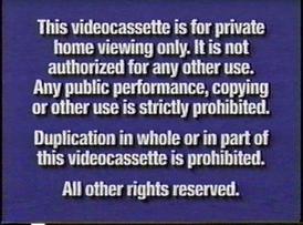 VHS copyright notices