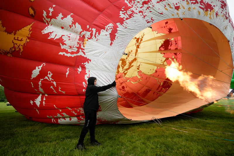 The balloon gets inflated for the first time in 21 years at the Midlands Air Festival.