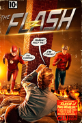 Poster recreation of the cover of The Flash #123.