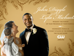John Diggle and Lyla Michaels' wedding invitation